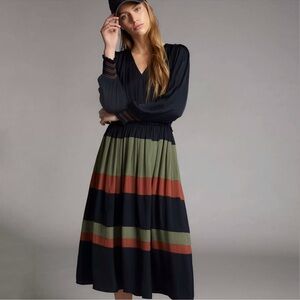 Anthropologie Romana Colorblocked Midi Dress